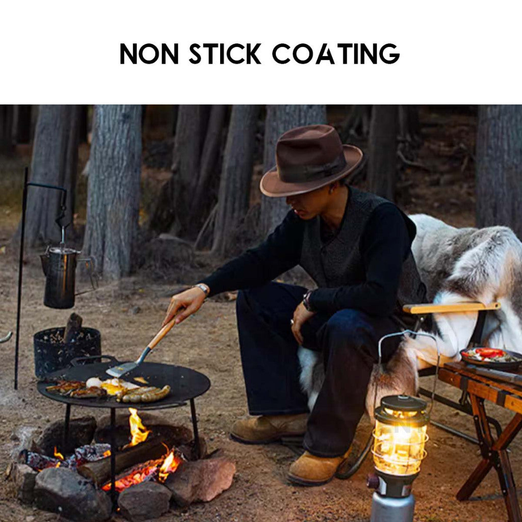 Naturehike Large Grill Pan Cast Iron Non Stick Coating Outdoor Camping BBQ Wok Frying Cooking Cookware NH20SK0037