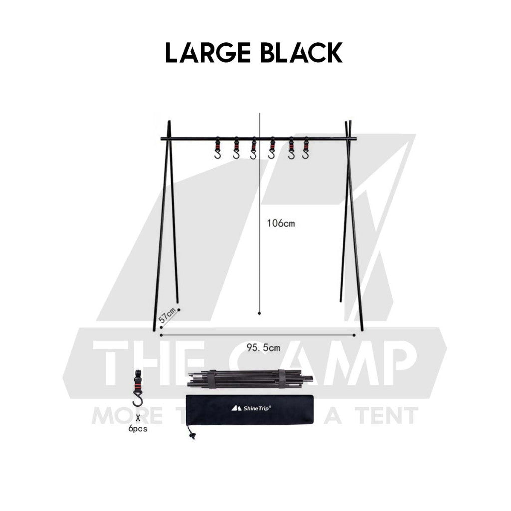 Shinetrip Outdoor Triangle Hanging Rack Aluminum Mesh Camping Hanger Tripod Shelf Stand Tableware Organizer