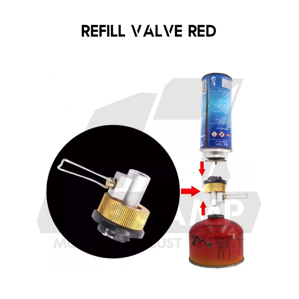 Gas Refill /Bottle Adapter Transfer Nozzle Lighter Adaptor for Outdoor Camping Stove Butane Canister Anti Roll Clip