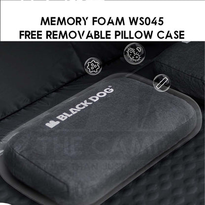 Blackdog Auto Inflation Sponge Memory Foam Pillow with Case Black for Bed Mattress Inflatable CBD2450WS045 BD-CQZ001