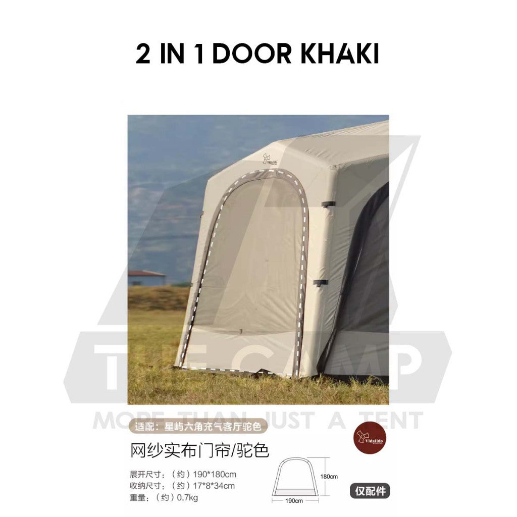 Vidalido Star Island Air Dome Accessories Door Cloth 2 in 1 Mesh Connector PU2000 Silver Coated Black Brown Khaki