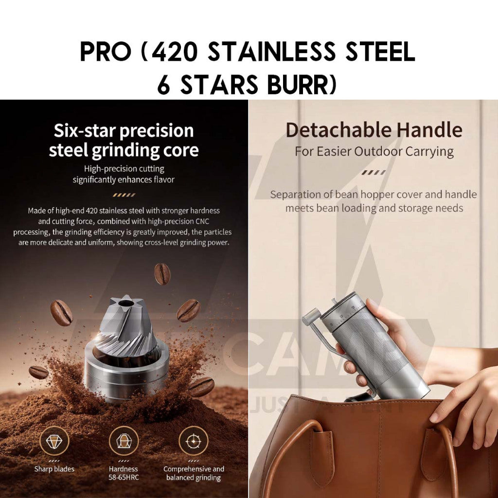 Cliton Manual Grinder Ceramic / 420 Stainless Steel Burr Coffee Machine Maker Outdoor KMDJ-LSP-6-L HC HS-A