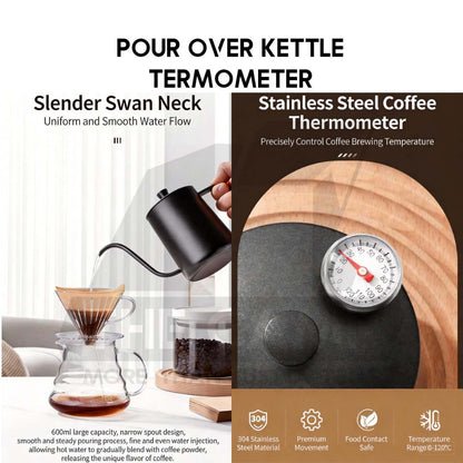Cliton Pour Over Coffee Set Intermediate Gift Set 8 in 1 Drip Coffee Maker Dripper Set Barista Grinder Kettle CL-CFS18