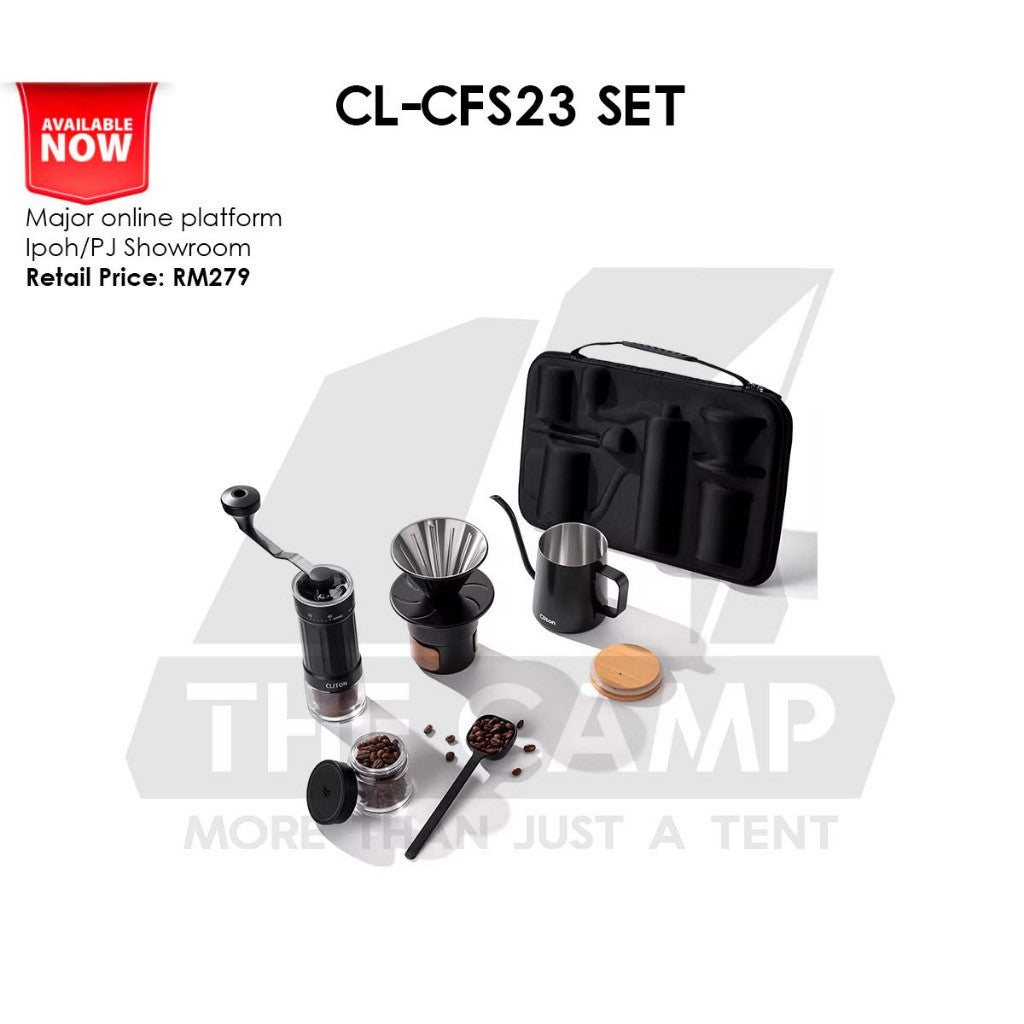 Cliton Outdoor Pour Over Coffee Set 7pcs Gift Set Drip Coffee Maker Dripper Set Barista Grinder Kettle CL-CFS23