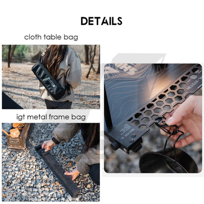Shinetrip Cloth Table Tactical 1000D Foldable Folding Compact Lightweight Motor Outdoor Camping Meja Aluminium
