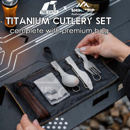 Shinetrip Titanium Cutlery Set Complete with Premium Storage Bag Fork Spoon Knife Chopstick A589