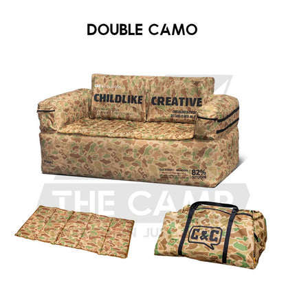 CC Inflatable Air Sofa Single /  Double Day Dream Outdoor Camping Optional Groundsheet Mat Leisure Inflation Lazy Bed