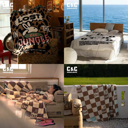CC Blanket Glutinous Rice Velvet Bed Cover Soft Cover Cadar