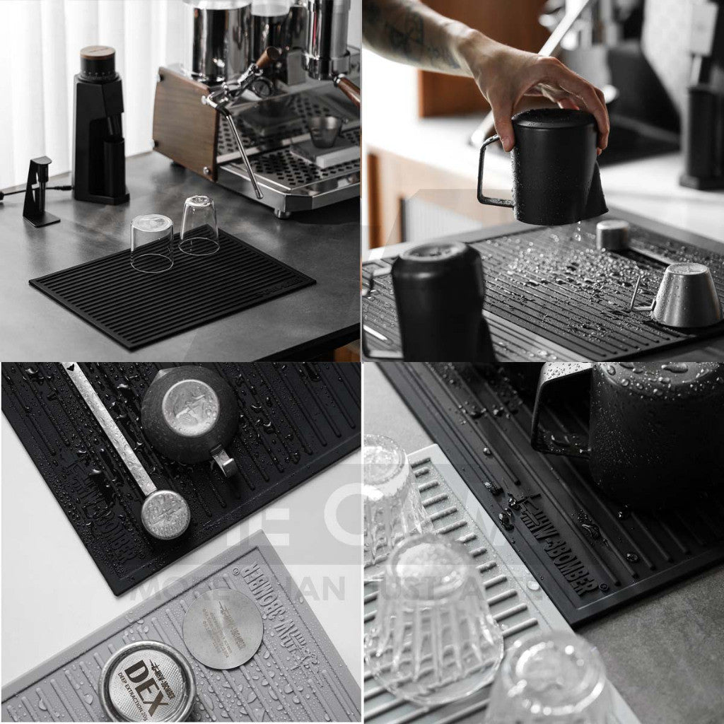 MHW-3BOMBER Coffee Bar Silicone Dish Drying Pad Mat Rubber Draining Cafe Barista Coaster Anti Slip