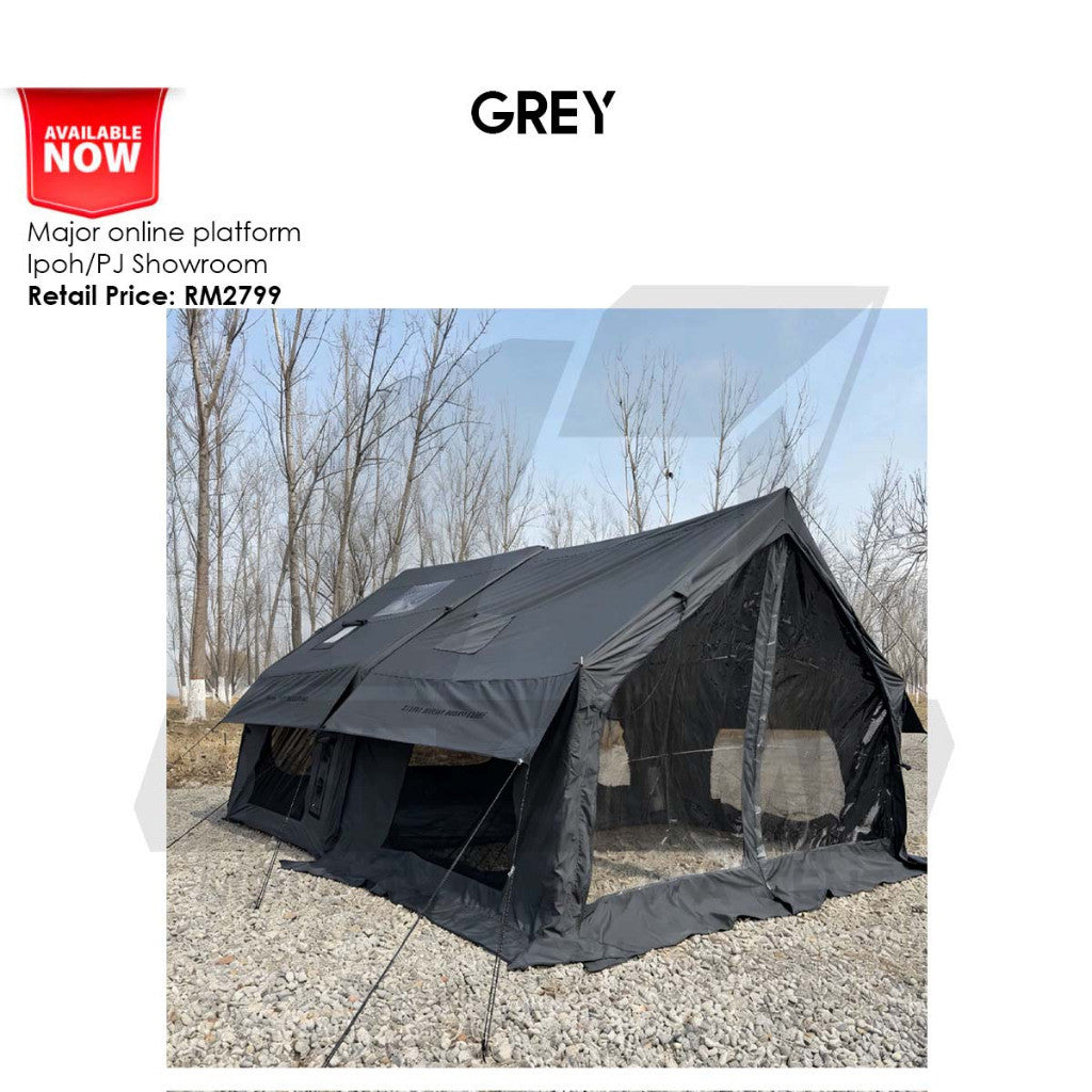 Spark AIR07 Air Tent 7+7m2 Large Space AIR 07 Black Army Green Gray Brown
