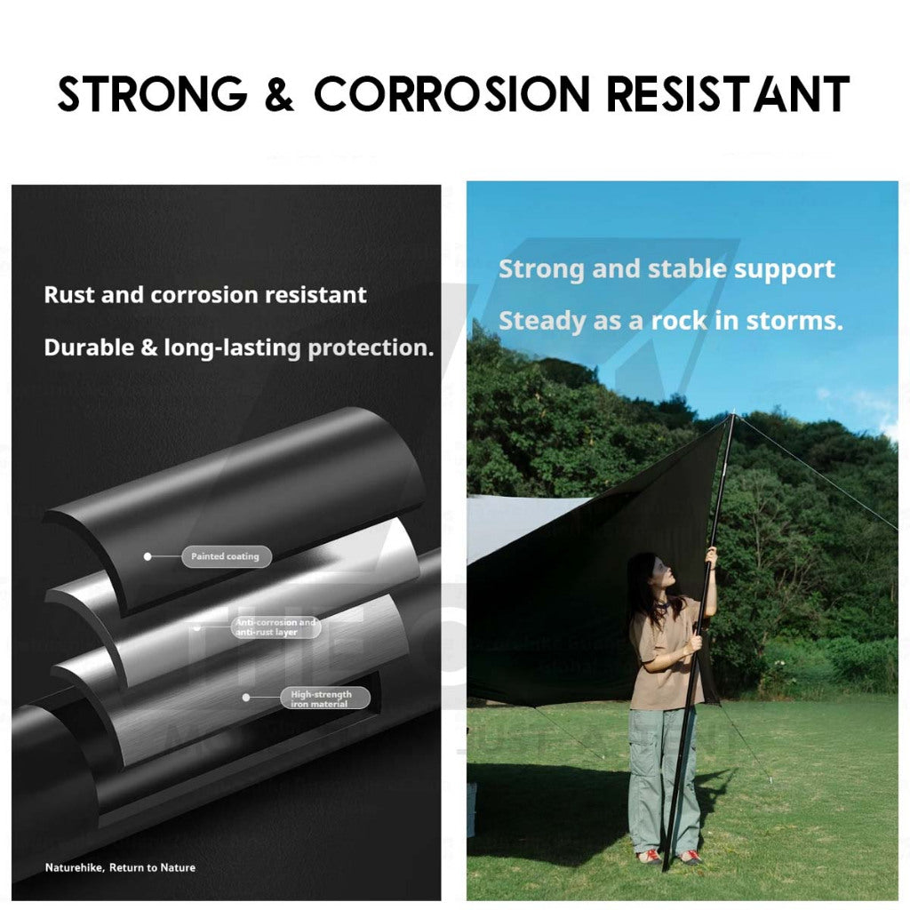 Naturehike Flysheet Pole 2pcs Set Camping Outdoors Tarp Door Tent Poles 1.7m 1.9m 2.1m 2.4m Awning Tiang CNK2550PJ010