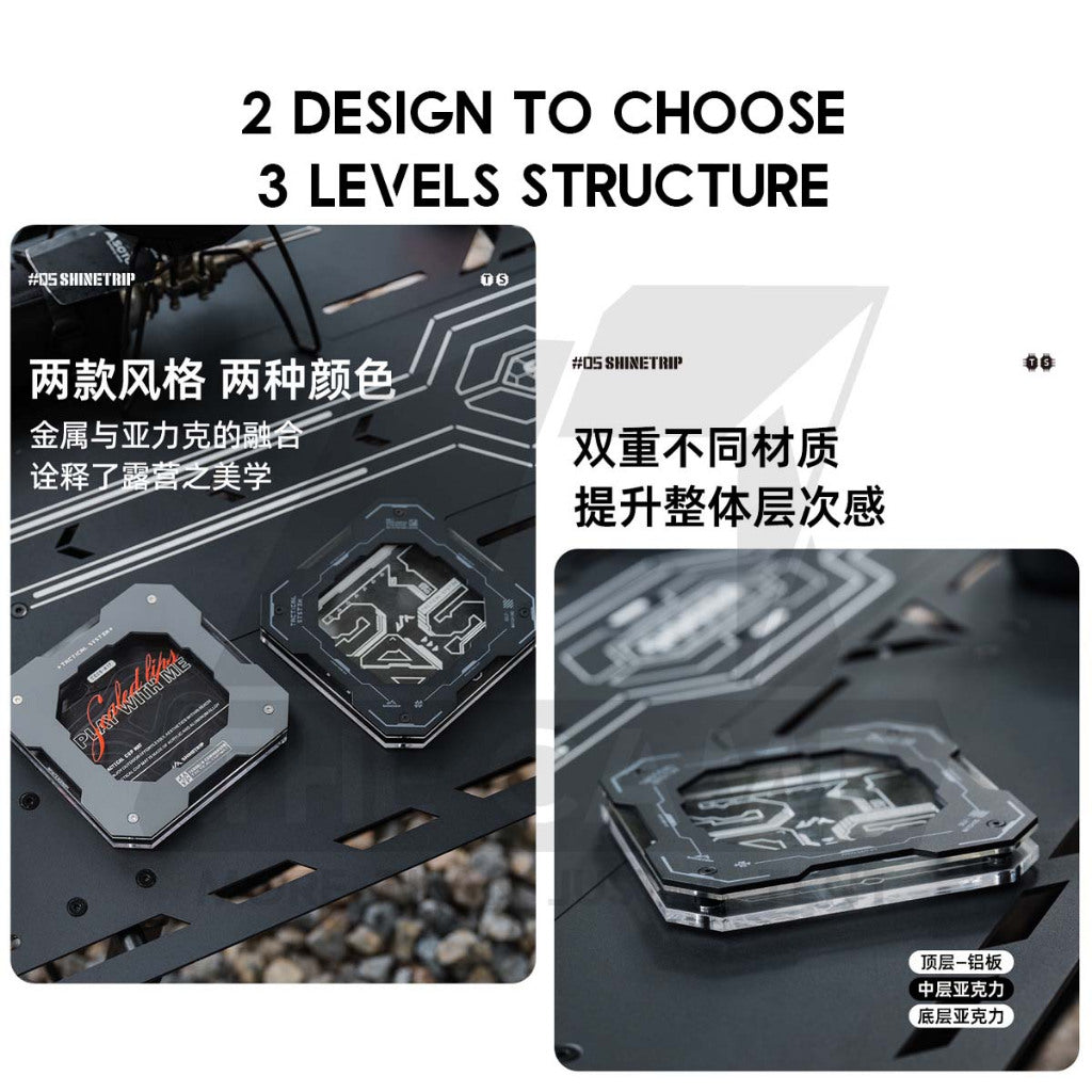 Shinetrip Cup Coaster Anti Hot Aluminium + Acrylic Outdoor Camping Anti Scratch Table Protector Tactical Style A560