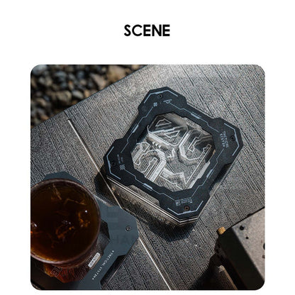 Shinetrip Cup Coaster Anti Hot Aluminium + Acrylic Outdoor Camping Anti Scratch Table Protector Tactical Style A560