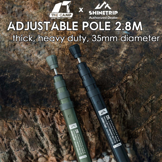 Shinetrip 2.8m Adjustable Pole Rod Quick Adjust for Flysheet Tarp Tent Camping Bag Hiking Awning Tactical Style A561