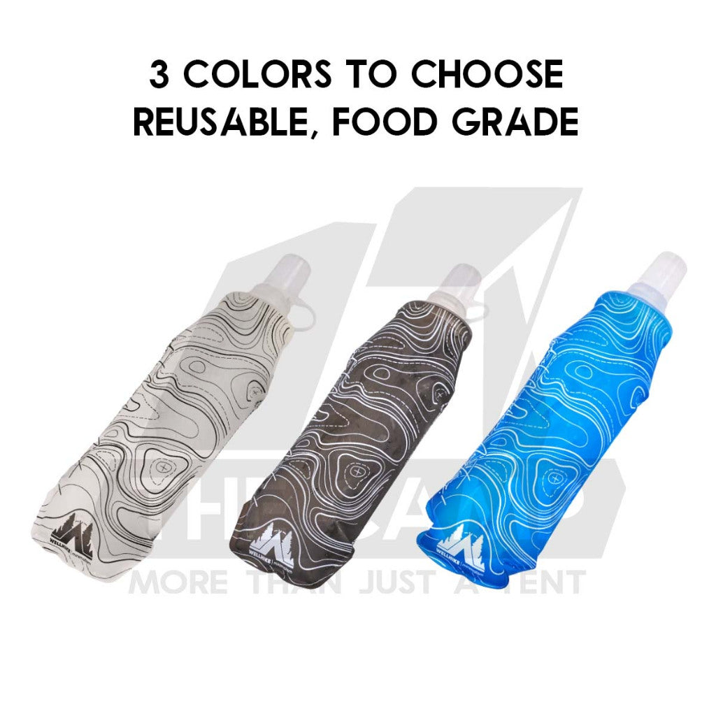 Wellhike SWS Foldable Water Bottle BPA Free 500ml Travel Sport Outdoor Camping Leakproof Collapsible Folding Botol Air