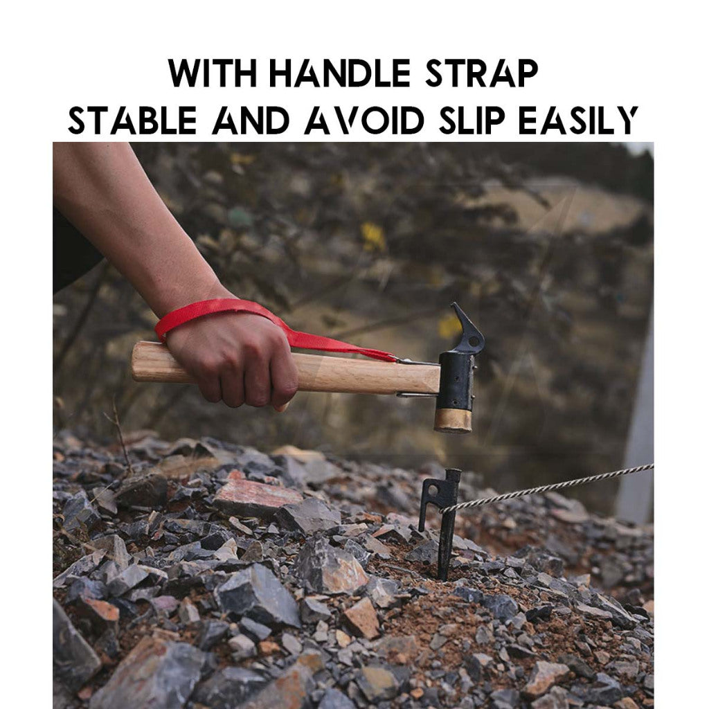 Shinetrip Copper Head Hammer Anti Slip Strap Oak Wood Handle Reduce Vibration Case Iron Steel Head
