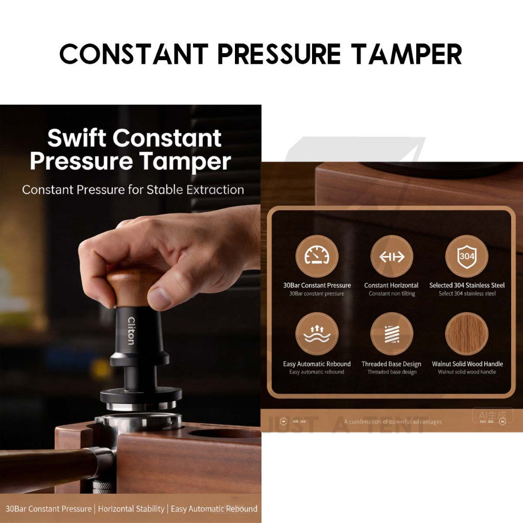 Cliton Constant Tamper 51mm 30lbs Coffee Accessories Constant Pressure Espresso Constant Force CL-YFC06