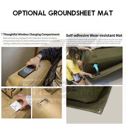CC Inflatable Air Sofa Single /  Double Day Dream Outdoor Camping Optional Groundsheet Mat Leisure Inflation Lazy Bed