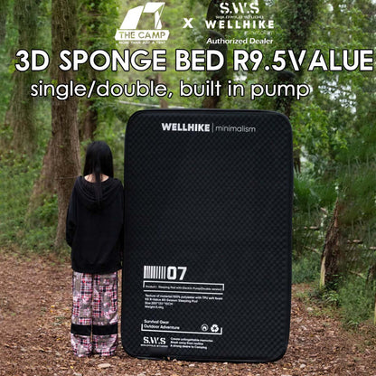 Wellhike SWS 3D Sponge Bed 10cm R Value 9.5 Outdoor Camping 10cm Sponge 3D Mattress Bed Katil Tilam