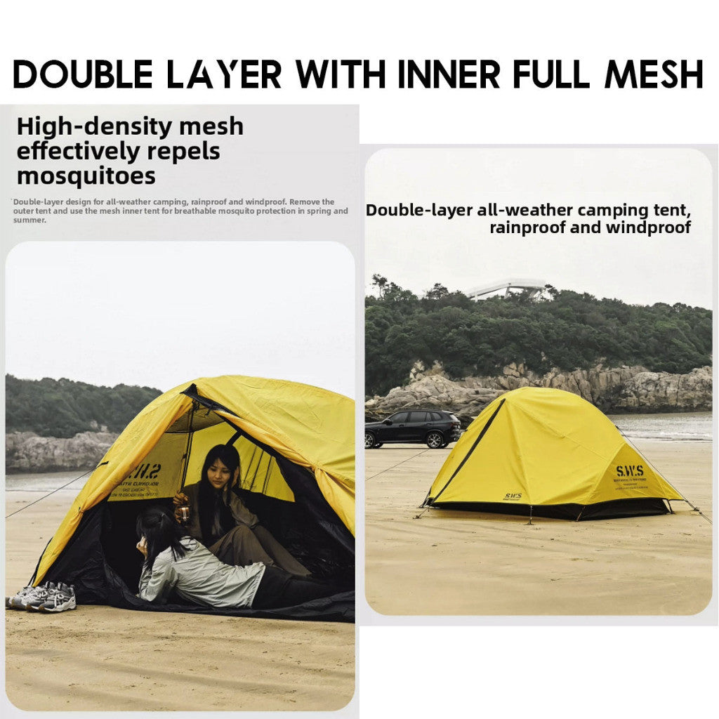 Wellhike SWS Mountain Ridge 2 Pax Tent Person Hiking Lightweight Double Layer with Mesh Outdoor Camping Solo Khemah