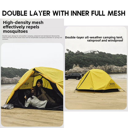 Wellhike SWS Mountain Ridge 2 Pax Tent Person Hiking Lightweight Double Layer with Mesh Outdoor Camping Solo Khemah