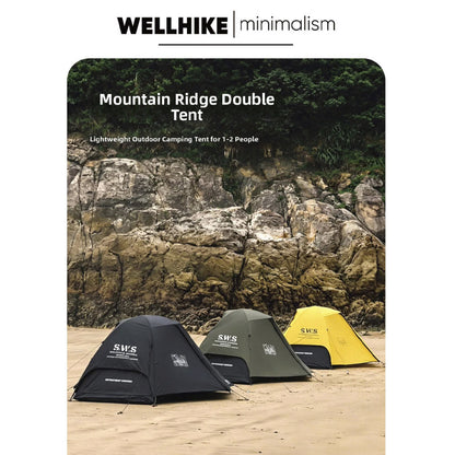 Wellhike SWS Mountain Ridge 2 Pax Tent Person Hiking Lightweight Double Layer with Mesh Outdoor Camping Solo Khemah