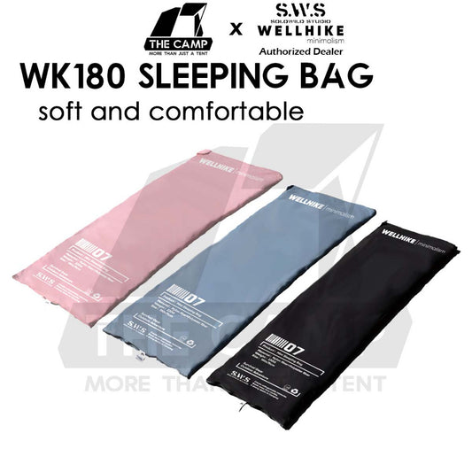 Wellhike SWS Envelope Sleeping Bag Lightweight Splashproof Washable Outdoor Camping Bed Comforter Blanket Black Pink