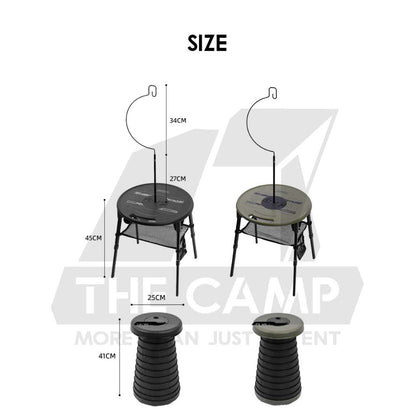 Shinetrip Round Table Portable Stool Chair Mini Tactical Outdoor Camping Adjustable Height Coffee Table Meja A553