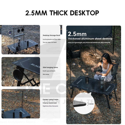 Blackdog Fold X Aluminium Table Portable Adjustable Height 4 piece Quick Folding Outdoor Camping CBD2550JJ029