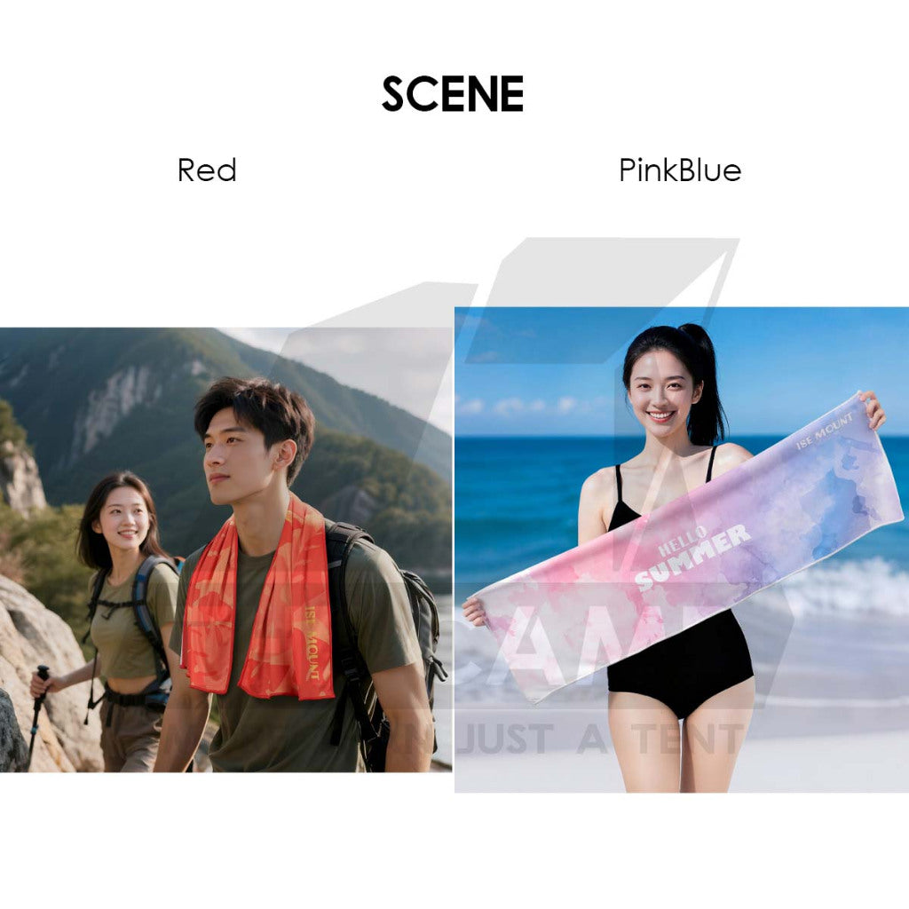 Ise Mount Towel Multicolor Quick Dry Cooling Feel Material Quick Absorption Outdoor Travel Beach Running Sport Gym