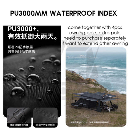 Blackdog SpaceX Auto Tent Starship Automatic Quick Open Extra Large 700x320cm Village Khemah Besar Hitam CBD2450WS051