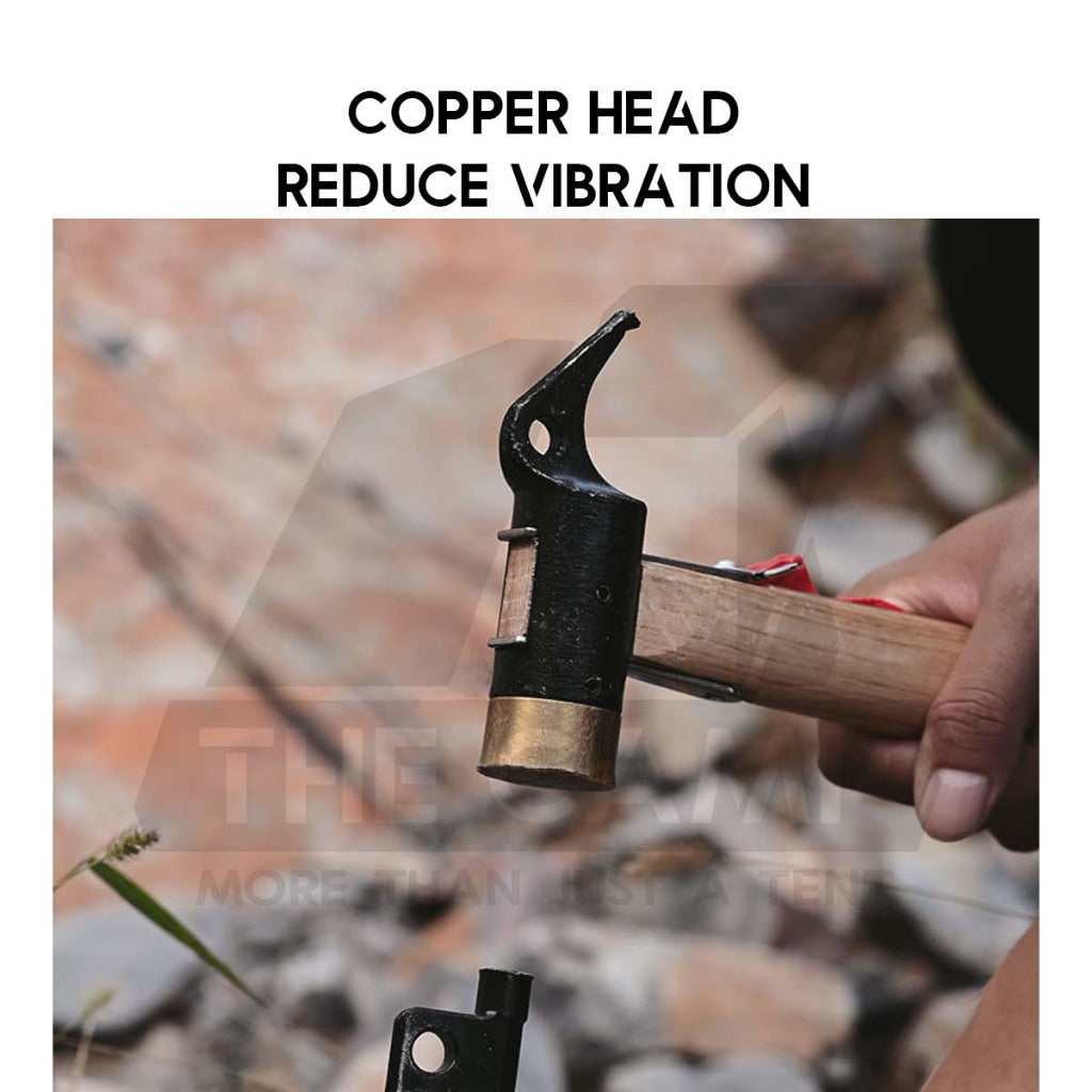 Shinetrip Copper Head Hammer Anti Slip Strap Oak Wood Handle Reduce Vibration Case Iron Steel Head