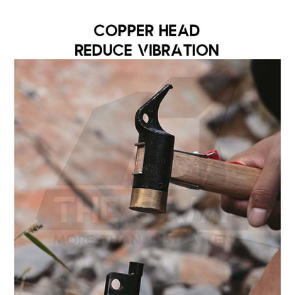 Shinetrip Copper Head Hammer Anti Slip Strap Oak Wood Handle Reduce Vibration Case Iron Steel Head