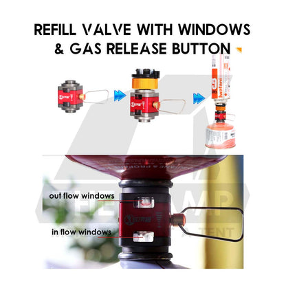 Gas Refill /Bottle Adapter Transfer Nozzle Lighter Adaptor for Outdoor Camping Stove Butane Canister Anti Roll Clip