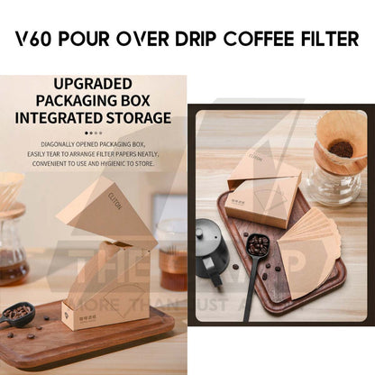 Cliton Coffee Filter Paper V60 Pour Over / 51mm Round Filter for Coffee Machine