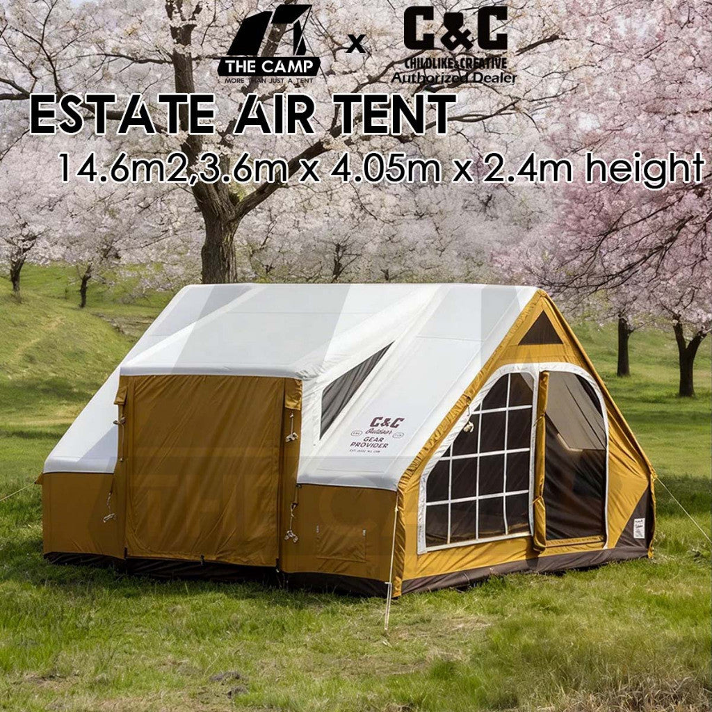 CC Estate 14.6 Inflatable Air Tent Inflatable Air Tent Retro Vintage Style Whimsical Outdoor Camping Pump Khemah Angin
