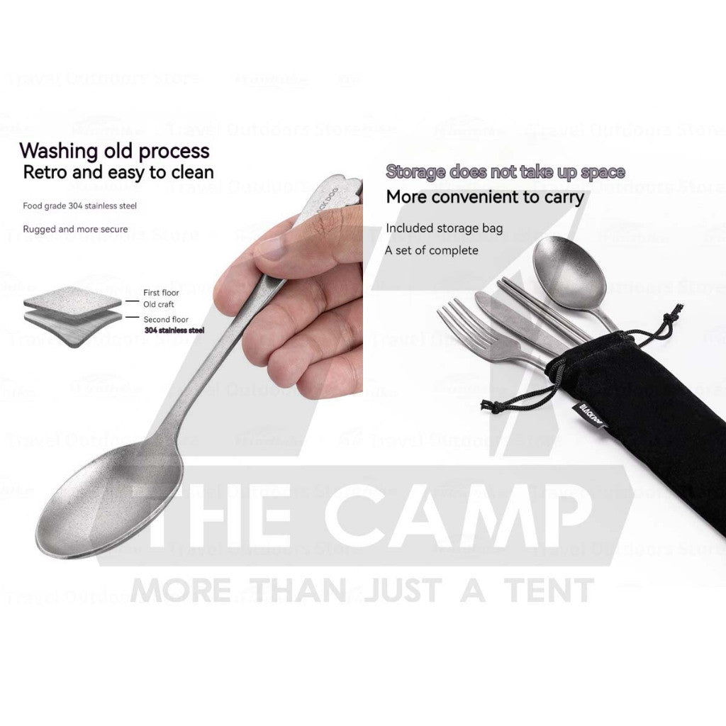 Blackdog 5 in 1 Cutlery Set Retro Vintage Style Stainless Steel 304 Outdoor Travel Camping Dining Picnic BD-CJ007