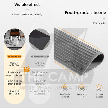 MHW-3BOMBER Coffee Bar Silicone Dish Drying Pad Mat Rubber Draining Cafe Barista Coaster Anti Slip