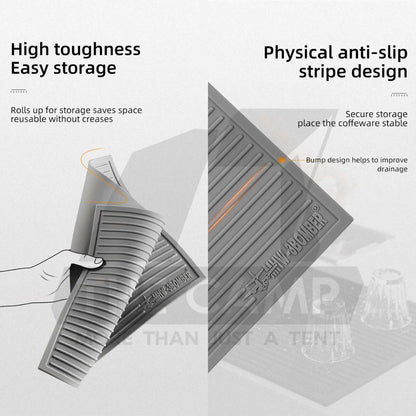 MHW-3BOMBER Coffee Bar Silicone Dish Drying Pad Mat Rubber Draining Cafe Barista Coaster Anti Slip