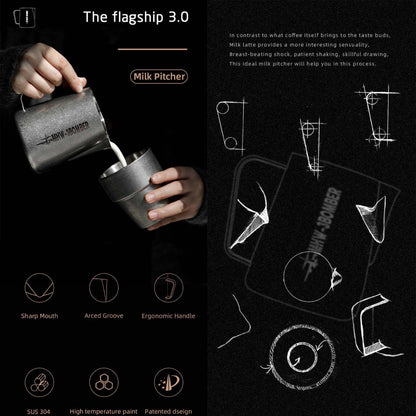MHW-3BOMBER - Milk Frothing Pitcher 3.0 bomber pitcher Milk Frothing Pitcher Steamer Cup