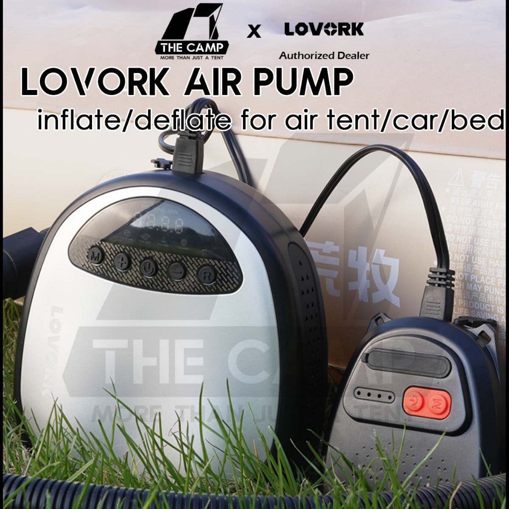 Lovork Air Pump High Pressure High Low Volumn Dual Pump Design Battery Pack Air Tent Bed SUP Boat Swimming Pool Car
