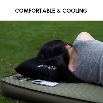 Wellhike SWS Memory Foam Inflatable Sponge Pillow 3D Outdoor Camping Soundless Auto Inflate Travel Air Bed