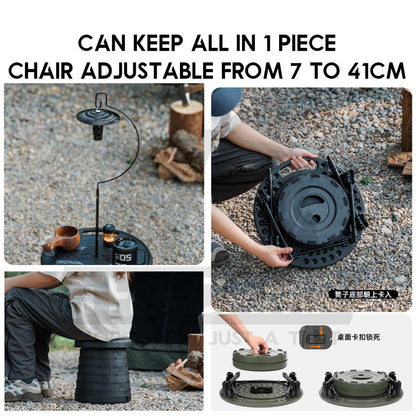 Shinetrip Round Table Portable Stool Chair Mini Tactical Outdoor Camping Adjustable Height Coffee Table Meja A553