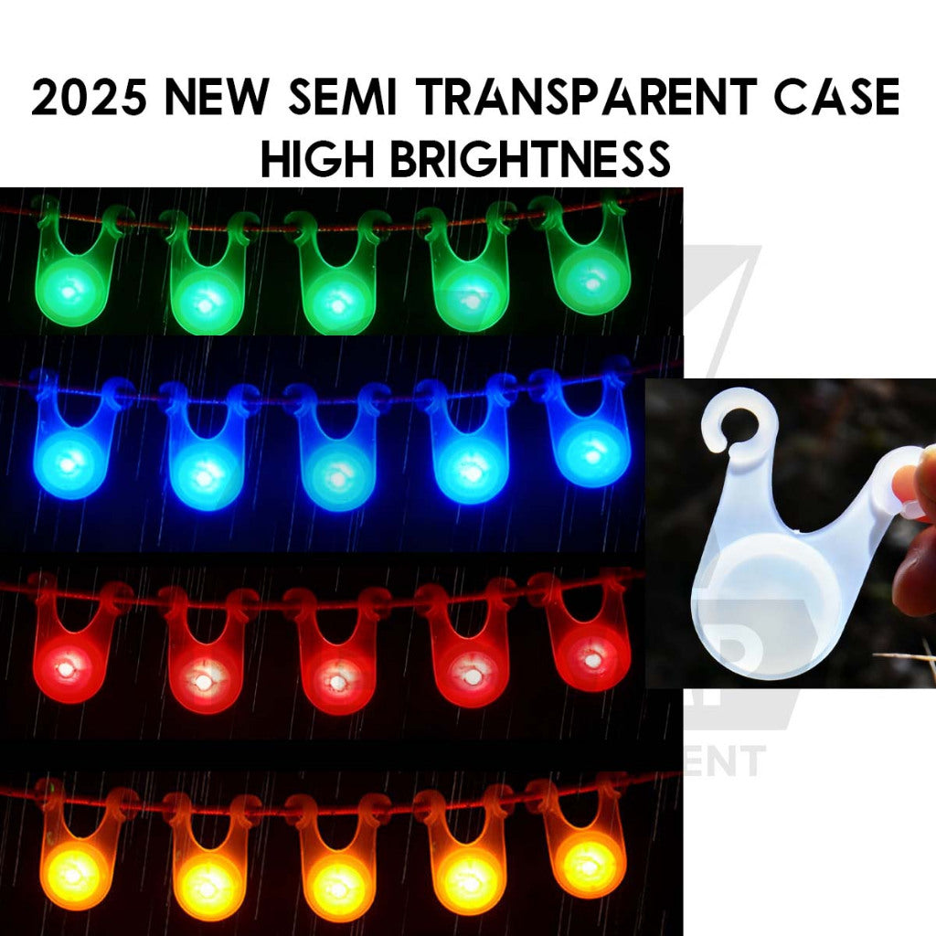 LED String Guard Light Mini Outdoor Camping Rope Hanging Warning Lamp Flashlight Safety Silicone Lampu Tali Battery