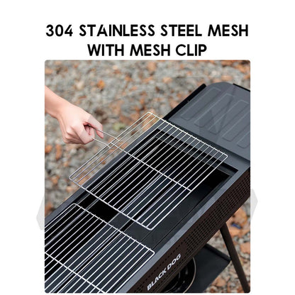 Blackdog Portable Camping BBQ Grill Rack Stand Outdoor Folding Charcoal Stove Firepower Adjustable Height CBD2550CF017