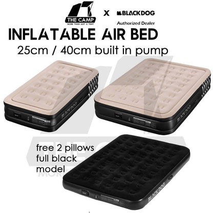 Blackdog Inflatable Air Bed 25cm 40cm Built in Pump Single Double Black Mattress Inflatable CBD2550WS037 CBD2450WS027