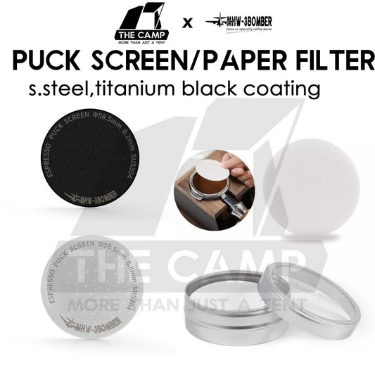 MHW-3BOMBER Paper Filter / Espresso Puck Screen Double Layer 58mm Metal Coffee Reusable Filter for Portafilter Basket