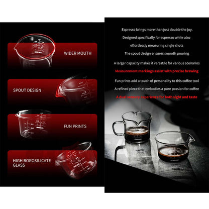 MHW-3BOMBER Measuring Cup Glass Stainless Steel Black with Scale Measure Jug 100ml 120ml