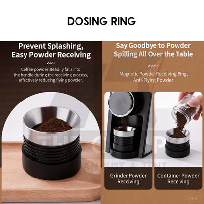 Cliton Espresso Coffee Maker Machine Set with Wood Stand Auto Grinder Capsule Ground Powder 2 in 1 20Bar