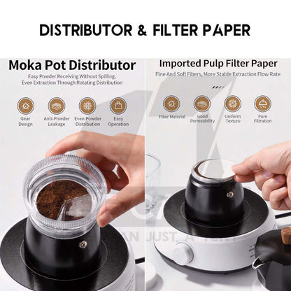 Cliton Moka Coffee Set with Electric Stove Heater Cup Filter Gift Box Italian Espresso Mocha Pot CL-CFS11